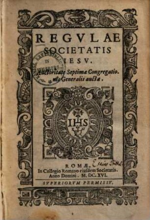 Regulae societatis Jesu : Auctoritate septimae congregationis generalis auctae