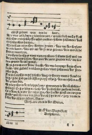 Auff das Magnificat Antiphona.