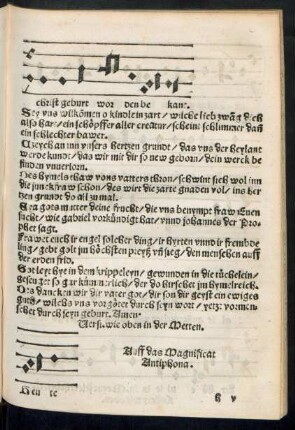 Auff das Magnificat Antiphona.