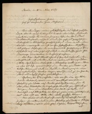 Brief von Felix Henri Du Bois Reymond an Franz Ernst Neumann. Berlin, 18.3.1857