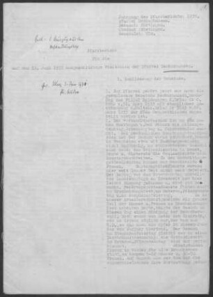 Neckarhausen: Pfarrbericht 1937