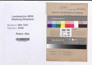 Entnazifizierung Max Roters , geb. 01.06.1902 (Justizbeamter)