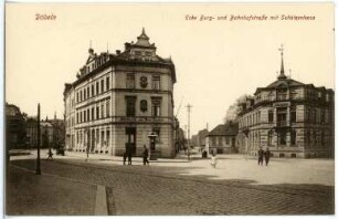 Döbeln,Ecke Burg-und Bahnhofstraße mit Schützenhaus