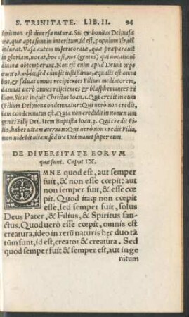 De Diversitate Eorum quae sunt. Caput IX.