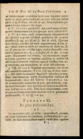 Titulus XI. De plus petitionibus.