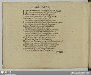 Ecclesiae