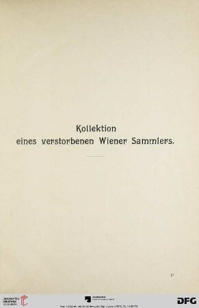 Kollektion eines verstorbenen Wiener Sammlers (Nr. 31-95)