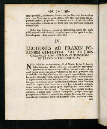 14-15, IV. Lectiones Ad Praxin Forensem ...