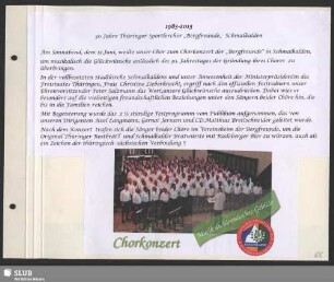 30 Jahre Thüringer Sportlerchor "Bergfreunde" Schmalkalden