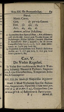 Cap. V. De Verbo Regulari.
