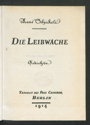 Die Leibwache : Gedichte