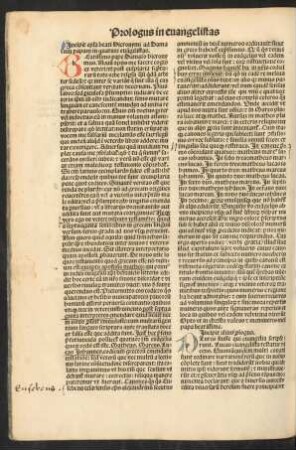 Incipit epistola beati Hieronymi ad Damasum papam in quatuor evangelistas.