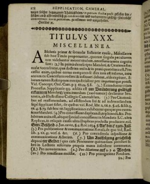 Titulus XXX. Miscellanea.