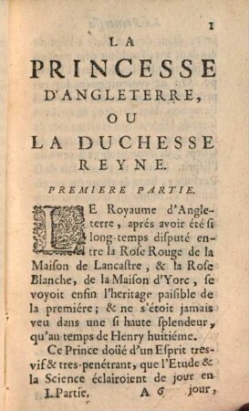 La Princesse D'Angleterre, Ou La Duchesse Reyne. 1