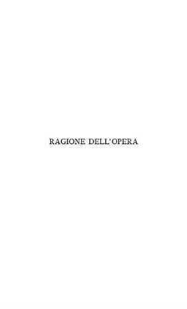 Ragione dell'Opera.