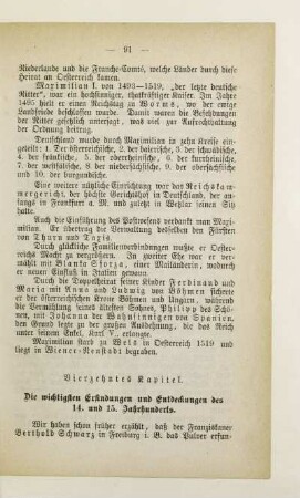 Vierzehntes Kapitel. Die wichtigsten Erfindungen und Entdeckungen des 14. und 15. Jahrhunderts