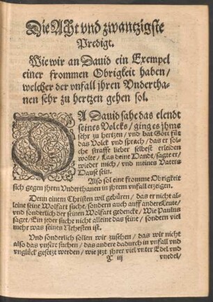 Die Acht und zwantzigste Predigt.
