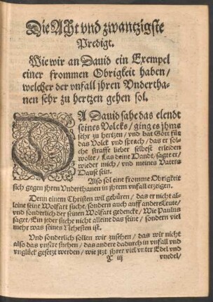 Die Acht und zwantzigste Predigt.
