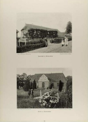 "Bauernhof in Kirchwärder" und "Kirche in Kirchwärder" aus der Mappe "Neue malerische Bilder aus der Freien und Hansestadt Hamburg und ihrer Umgebung"