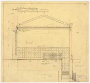 Warenhaus Wertheim, Leipziger Straße, Berlin 3. Bauabschnitt: Wandansicht im Ausstellungsraum im glasüberdachten Hof