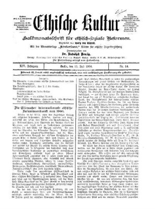 Die Eisenacher internationale ethische Zusammenkunft von 1906