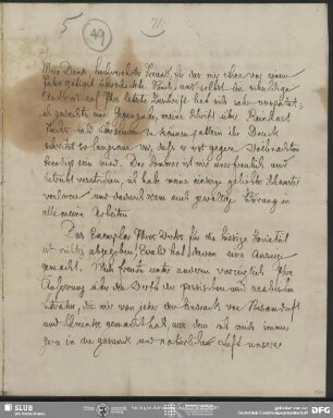 Eigenh. Brief von Jacob Grimm an August Wilhelm von Schlegel, Göttingen, 17.09.1833