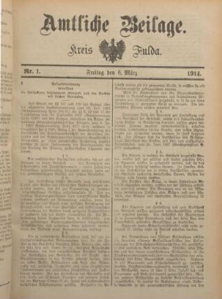 1: Beilage vom Freitag, 6. März 1914