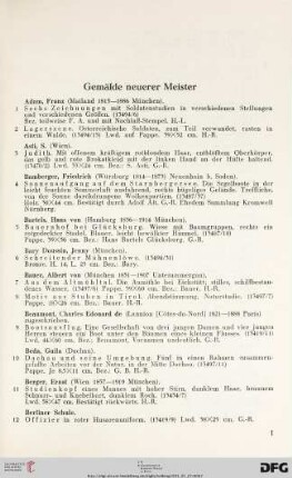 Gemälde neuerer Meister (Nr. 1-277)