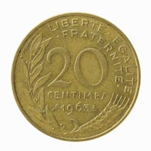 20 Centimes Frankreich 1963