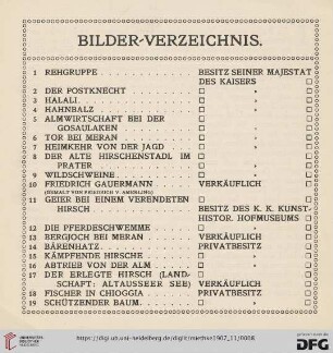 Bilderverzeichnis (Nr. 1-84)