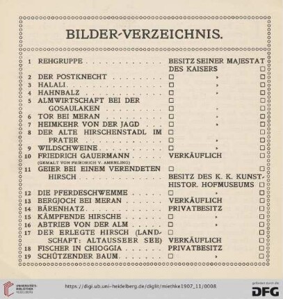 Bilderverzeichnis (Nr. 1-84)
