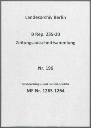 Bevölkerungs- und Familienpolitik