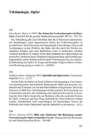 107-108, Viktimologie. Opfer