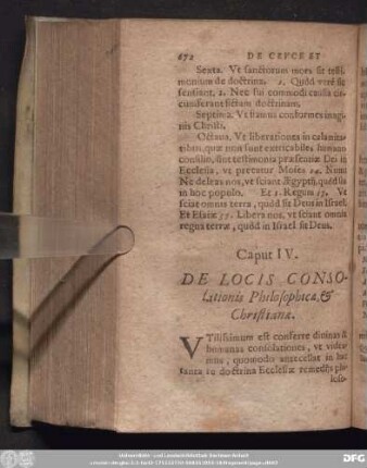 Caput IV. De Locis Consolationis Philosophicae, [et] Christianae.