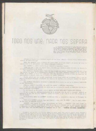 Todo nos une; nada nos separa