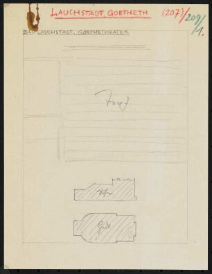 Goethe Theater, Bad Lauchstädt: Layout-Skizze, drei Seiten