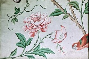 Rosentapete mit Vögeln