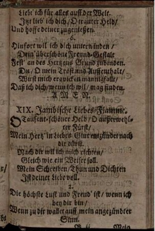 XIX. Jambische Liebes-Flamme