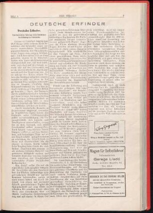 Deutsche Erfinder : Zum hundertsten Todestage Alois Senefelders. - Die Erfindung des Steindrucks.