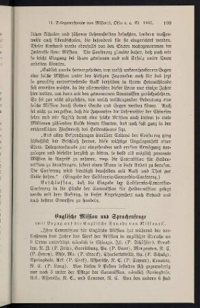 109-114, Englische Mission und Sprachenfrage