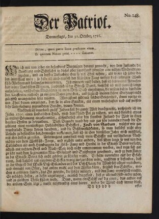 No. 148. Donnerstags, den 31. October, 1726