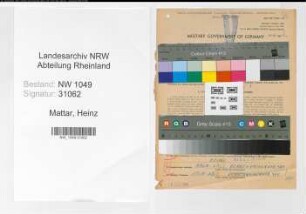 Entnazifizierung Heinz Mattar , geb. 14.08.1905 (Kaufmaennischer Angestellter)
