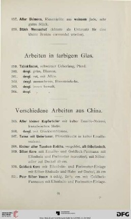 Arbeiten in farbigem Glas (Nr. 359-364)