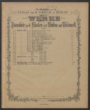 Dritte Symphonie : für Clavier zu vier Händen, Violine und Violoncell : op. 90
