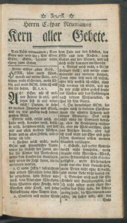 Herrn Caspar Neumanns Kern aller Gebete.
