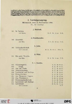 2. Versteigerungstag (Nr. 141-255)