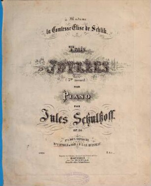 Trois idylles : (3me recueil) : pour piano : op. 36 : à Madame la Comtesse Elise de Schlik, 2. Etoile du soir