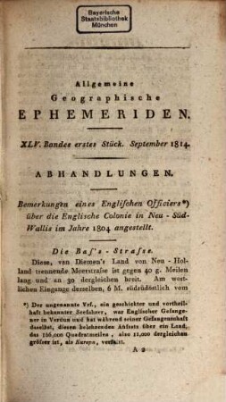 Allgemeine geographische Ephemeriden. 45, 45. 1814