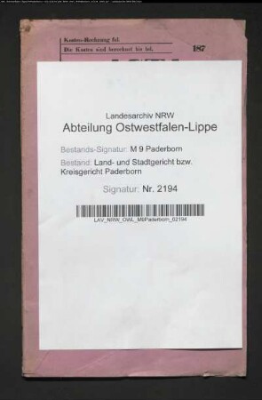 Erblasser: Wallmeyer oder Wallmeier, Stephan; Erblasser: Wallmeyer oder Wallmeier, Maria Franziska oder Francisca, geb. Schulte: