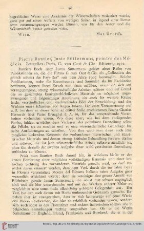 Pierre Bautier, Juste Suttermans, peintre des Médicis. Von H. Zimmermann